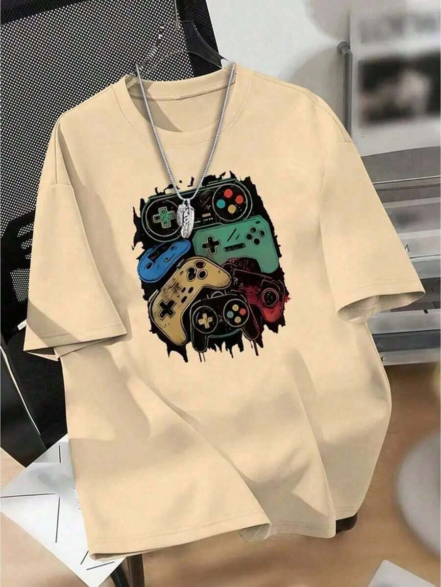 Camiseta Infantil Game On – Estampa Controles Retrô Gamer