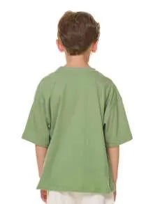 Camiseta Oversized Infantil Clean Drop – Básica, Solta e Atemporal | Modelagem Premium