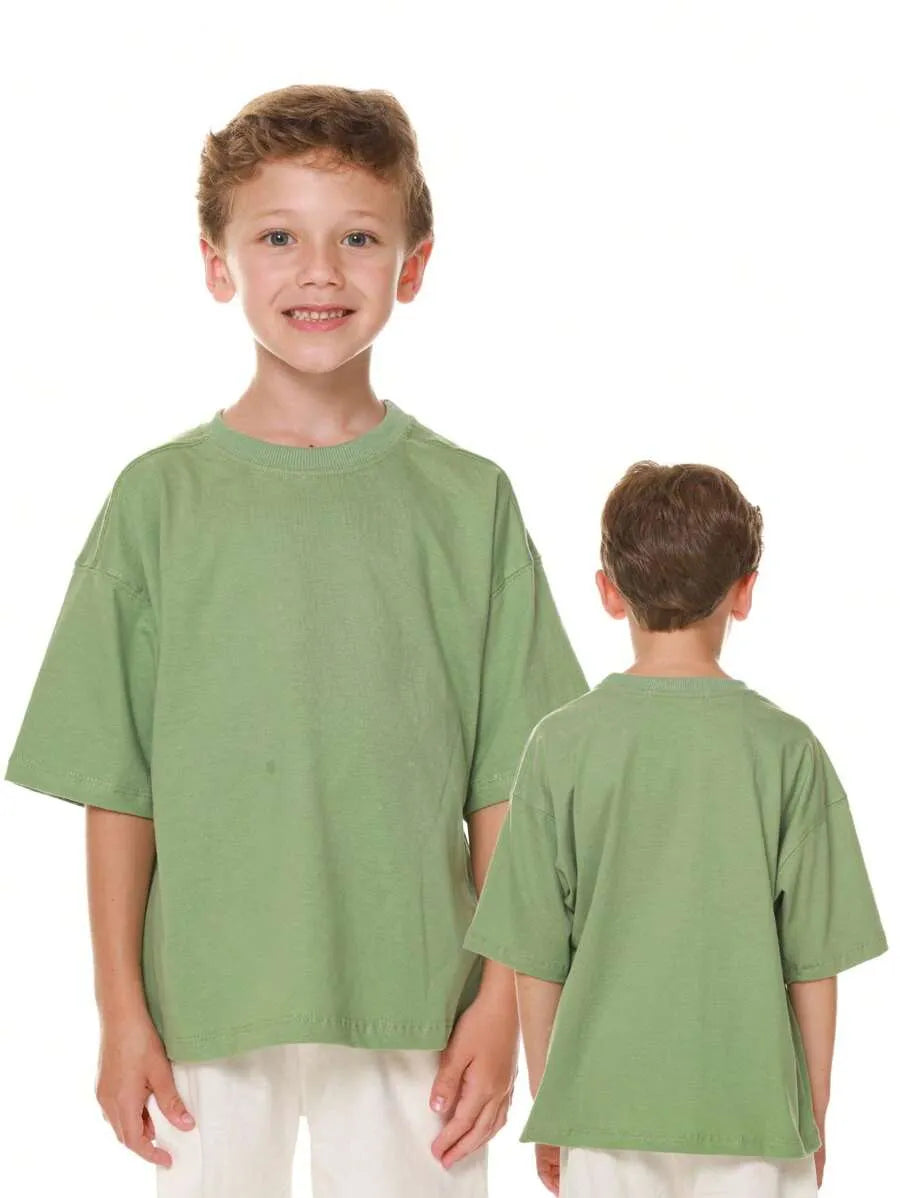 Camiseta Oversized Infantil Clean Drop – Básica, Solta e Atemporal | Modelagem Premium