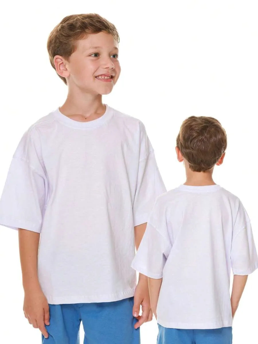 Camiseta Oversized Infantil Clean Drop – Básica, Solta e Atemporal | Modelagem Premium