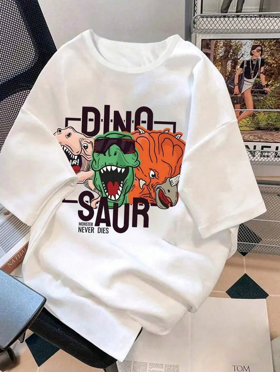 Camiseta Infantil Dino Squad – Estampa Dinossauros Descolados