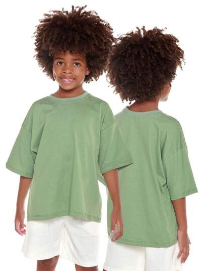 Camiseta Oversized Infantil Clean Drop – Básica, Solta e Atemporal | Modelagem Premium